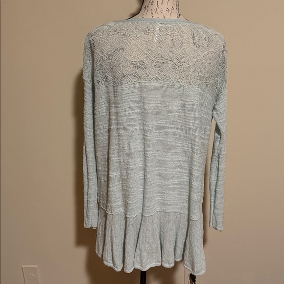 Free People Kristobel Knit Sweater Top in Mint Green - Picture 5 of 12